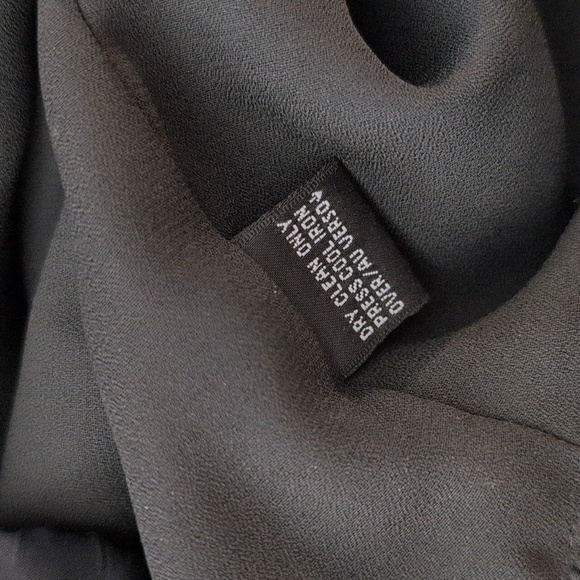 Ellen Tracy Silk Bubble Hem Sleeveless Tie Back Minimalist Dress Black 8 - Picture 11 of 12